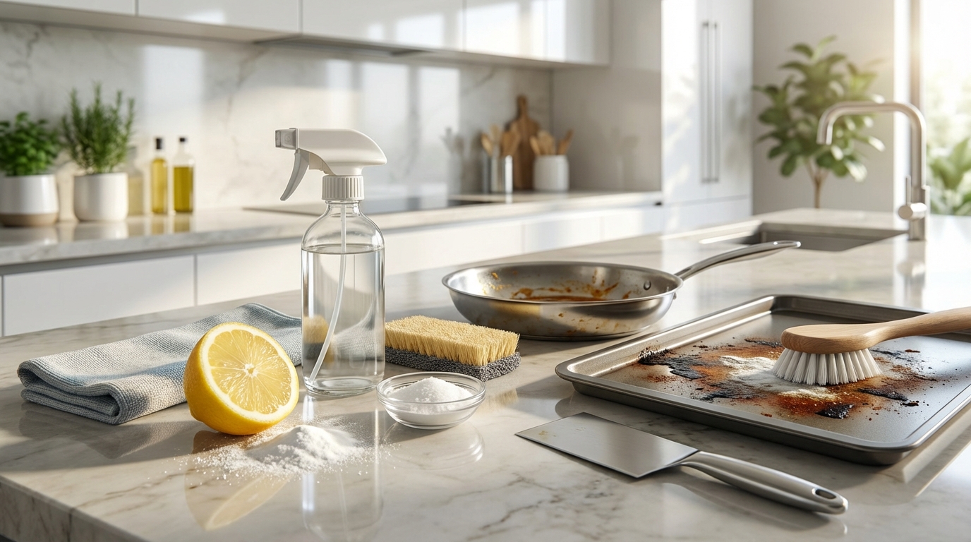 【キッチン編】油汚れ・焦げ付きを攻略する掃除ライフハック8選