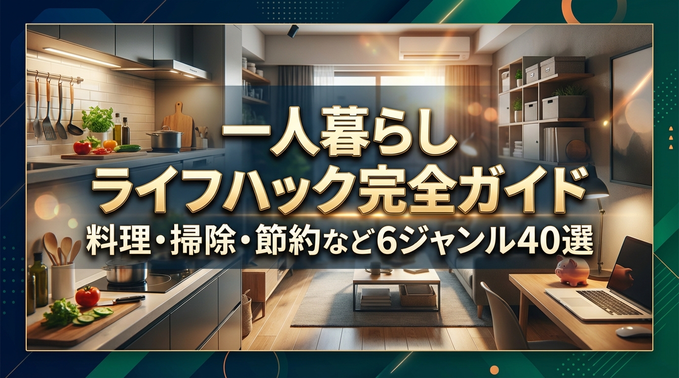 一人暮らしライフハック完全ガイド｜料理・掃除・節約など6ジャンル40選