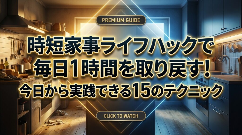 時短家事ライフハックで毎日1時間を取り戻す！今日から実践できる15のテクニック