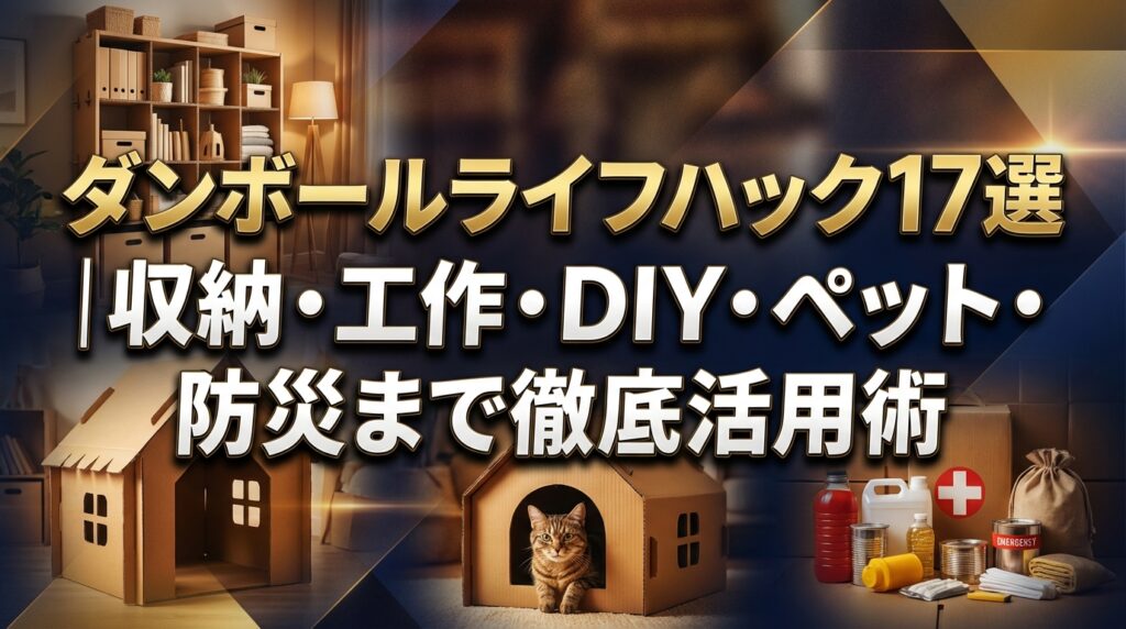 ダンボールライフハック17選｜収納・工作・DIY・ペット・防災まで徹底活用術
