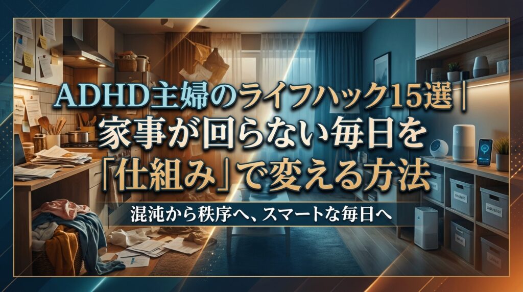 ADHD主婦のライフハック15選｜家事が回らない毎日を「仕組み」で変える方法