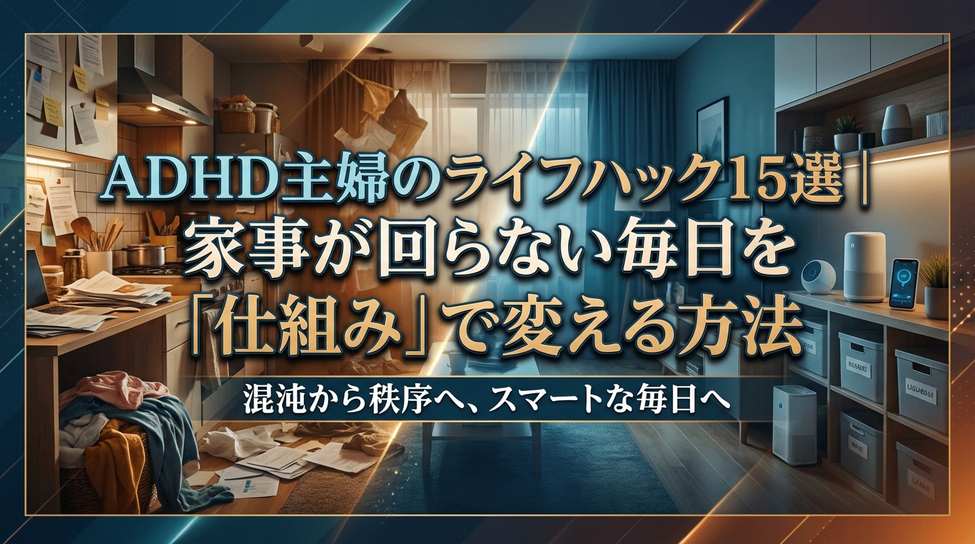 ADHD主婦のライフハック15選｜家事が回らない毎日を「仕組み」で変える方法