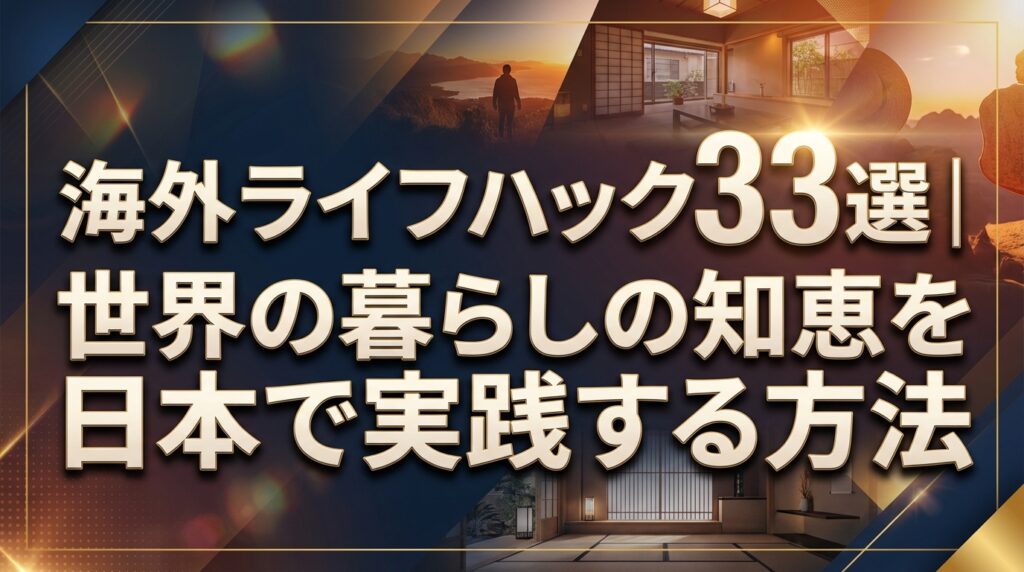 海外ライフハック33選｜世界の暮らしの知恵を日本で実践する方法