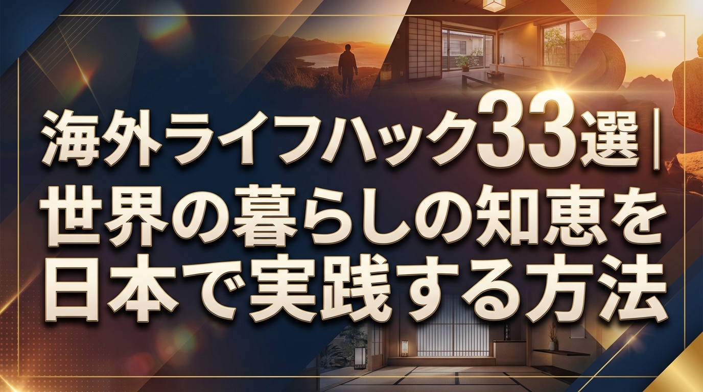 海外ライフハック33選｜世界の暮らしの知恵を日本で実践する方法