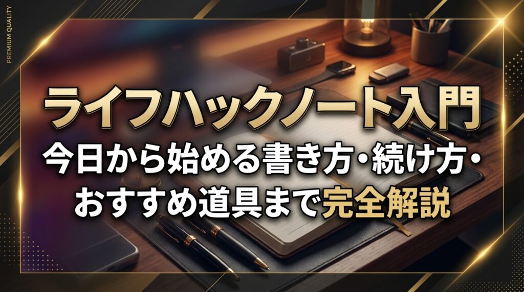 ライフハックノート入門｜今日から始める書き方・続け方・おすすめ道具まで完全解説