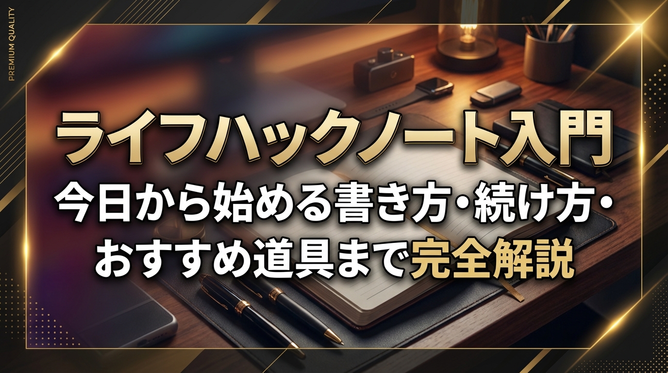 ライフハックノート入門|今日から始める書き方・続け方・おすすめ道具まで完全解説