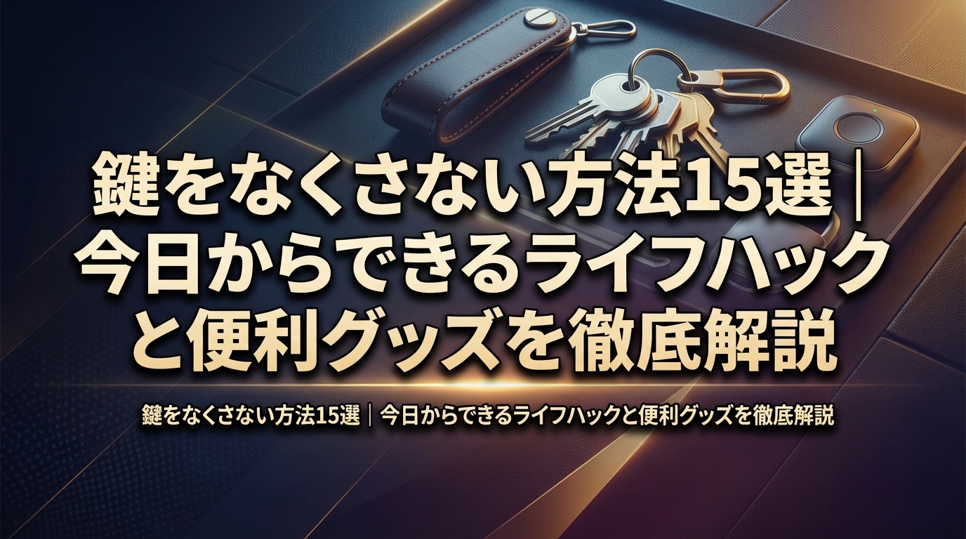 鍵をなくさない方法15選｜今日からできるライフハックと便利グッズを徹底解説