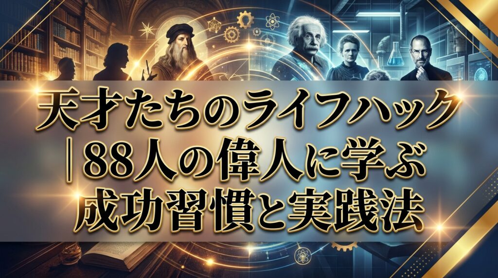天才たちのライフハック｜88人の偉人に学ぶ成功習慣と実践法