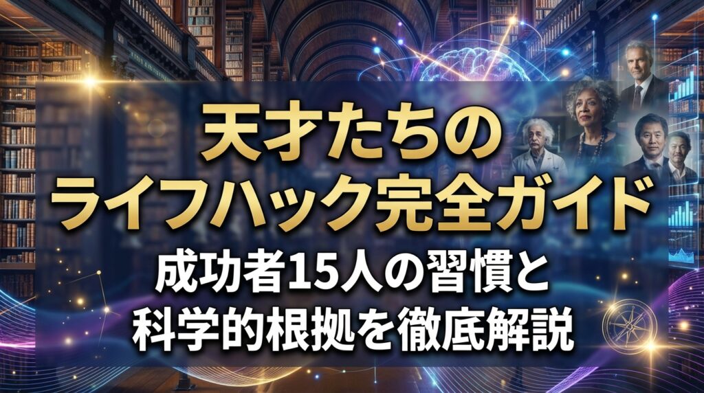 天才たちのライフハック完全ガイド｜成功者15人の習慣と科学的根拠を徹底解説