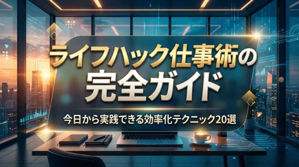 ライフハック仕事術の完全ガイド｜今日から実践できる効率化テクニック20選