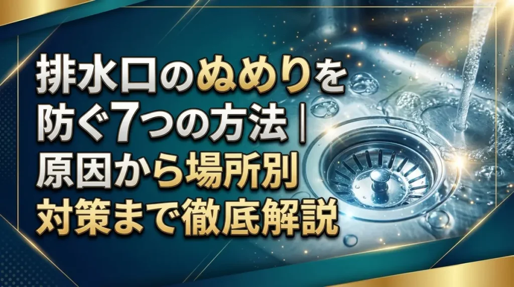 排水口のぬめりを防ぐ7つの方法｜原因から場所別対策まで徹底解説