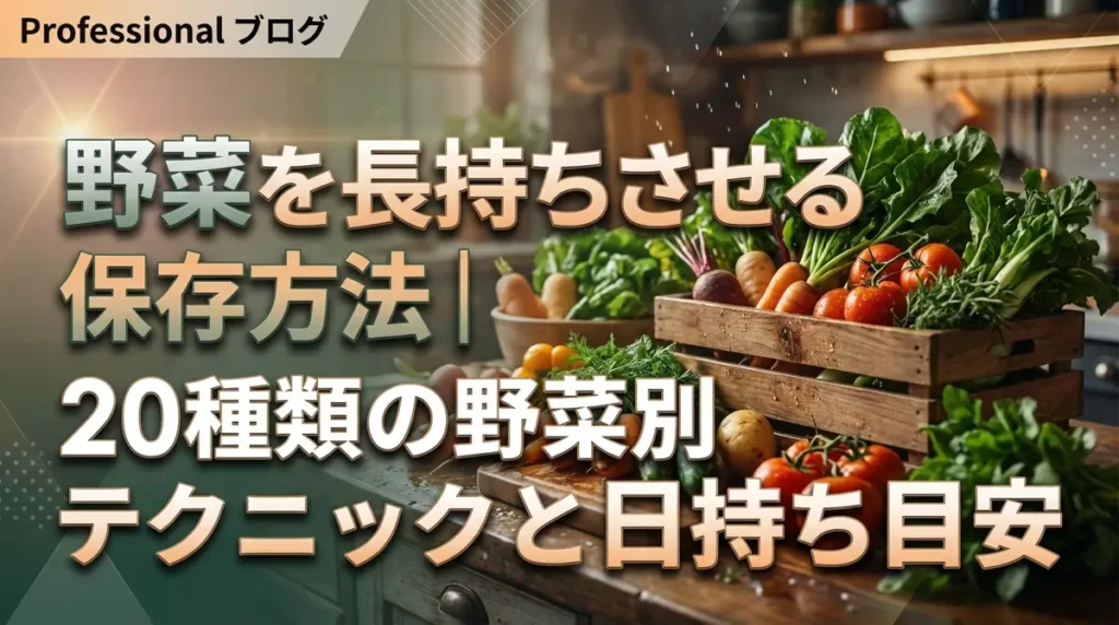 野菜を長持ちさせる保存方法｜20種類の野菜別テクニックと日持ち目安