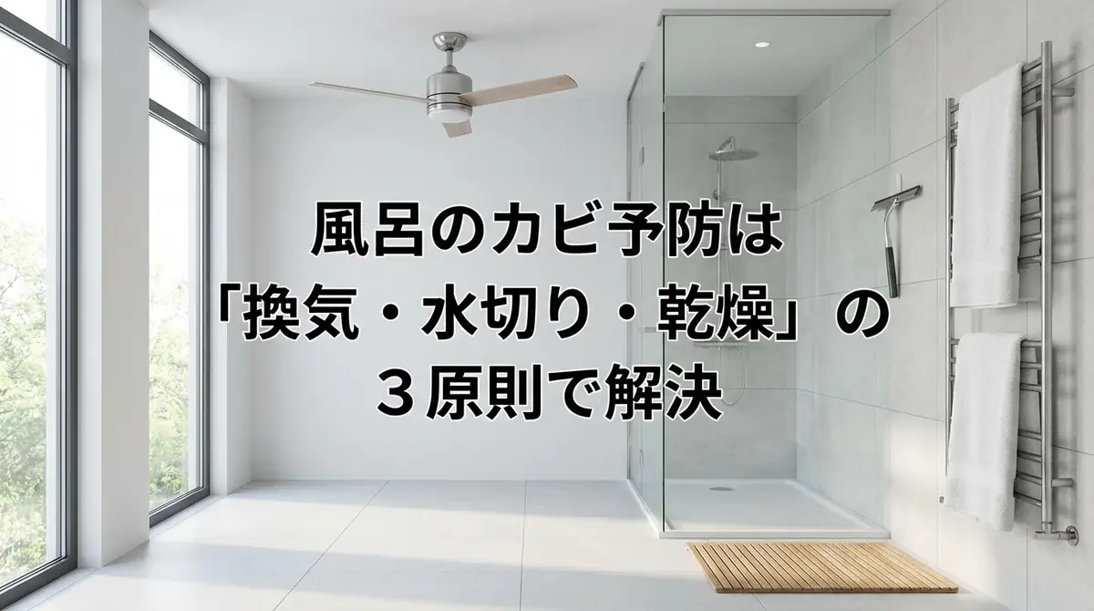 【結論】風呂のカビ予防は「換気・水切り・乾燥」の3原則で解決