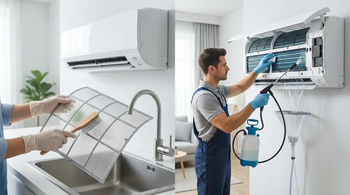 エアコンは自分でどこまで掃除できる？プロとの境界線を解説