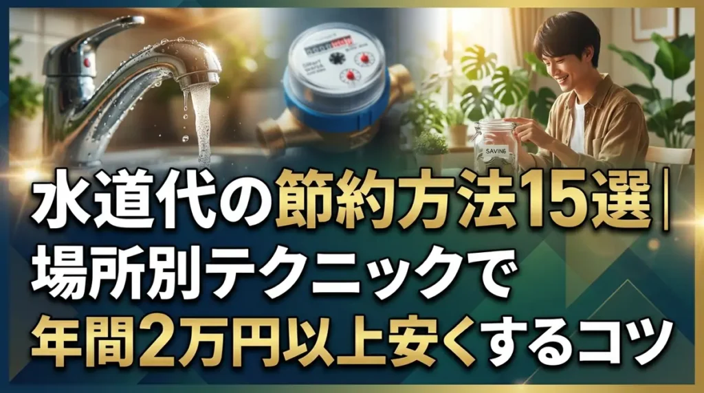 水道代の節約方法15選｜場所別テクニックで年間2万円以上安くするコツ