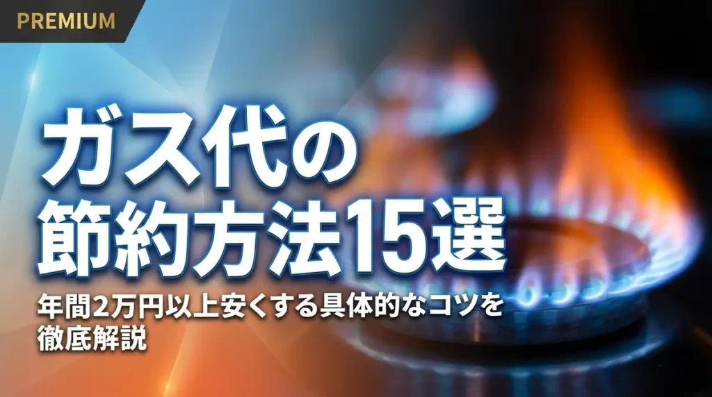 ガス代の節約方法15選｜年間2万円以上安くする具体的なコツを徹底解説