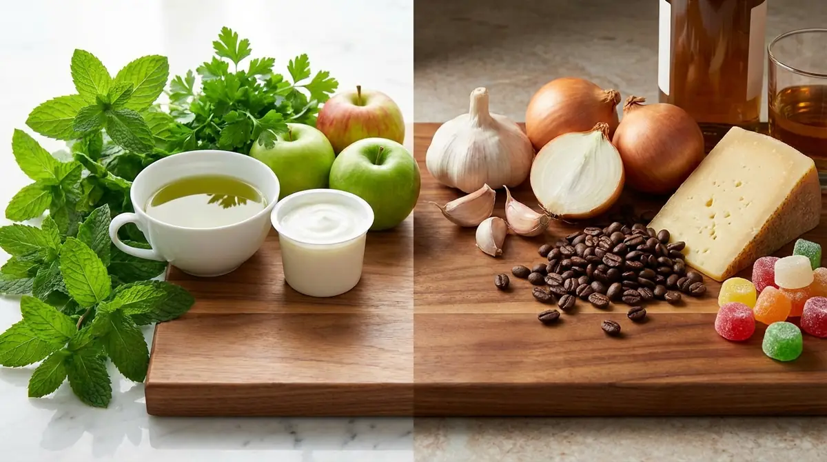 口臭予防に効果的な食べ物・悪化させる食べ物