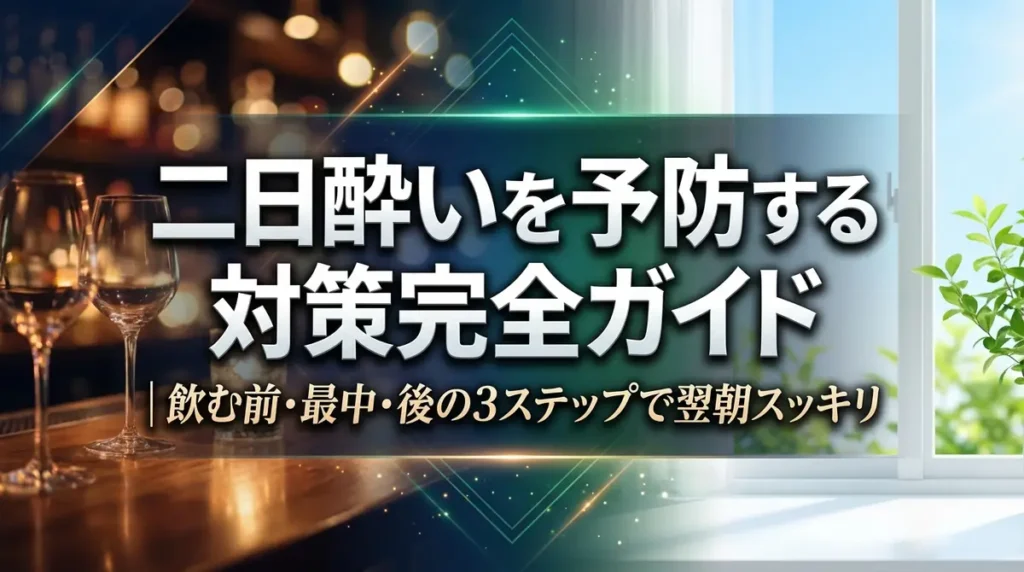 二日酔いを予防する対策完全ガイド｜飲む前・最中・後の3ステップで翌朝スッキリ