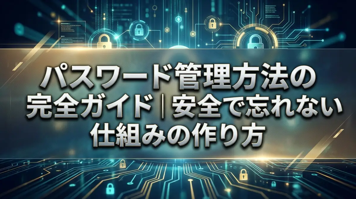 パスワード管理方法の完全ガイド｜安全で忘れない仕組みの作り方