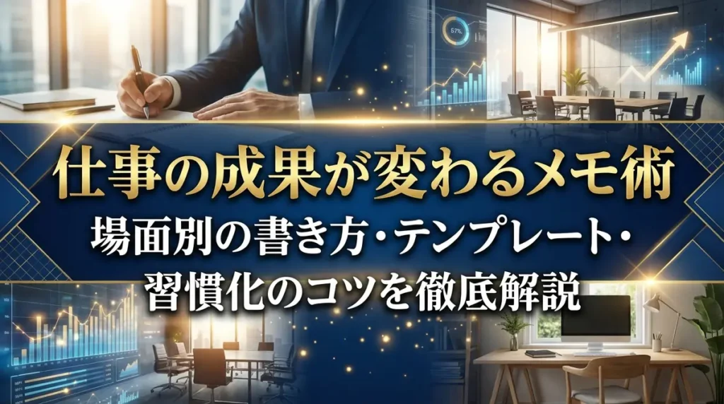 仕事の成果が変わるメモ術｜場面別の書き方・テンプレート・習慣化のコツを徹底解説