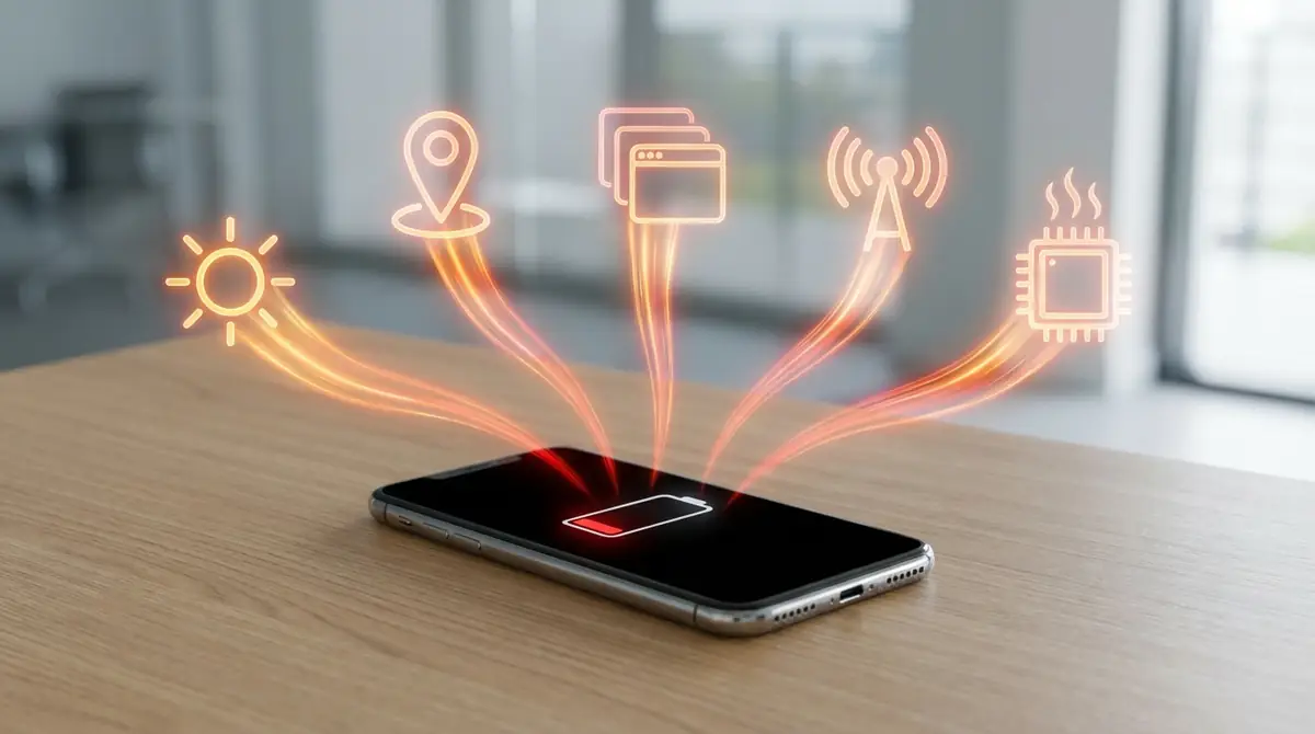 スマホのバッテリーがすぐ減る5つの原因