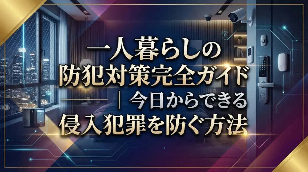 一人暮らしの防犯対策完全ガイド｜今日からできる侵入犯罪を防ぐ方法
